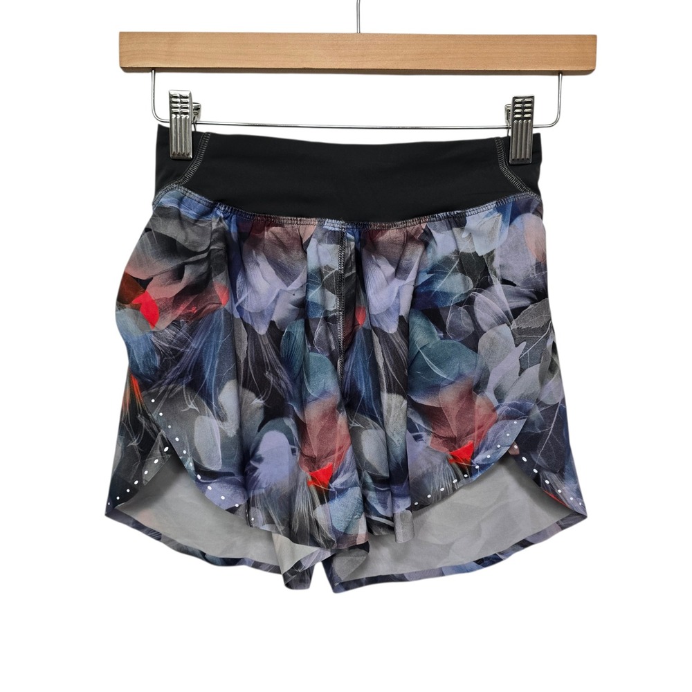 Lululemon Speed Up Short 2.5 Floral Plume Black Multi Size 0 Running Gym LW7CT5S